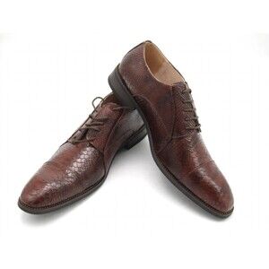 Majestic Mens 12 Brown Dress Shoes Python Oxford Memory Foam NIB 78366